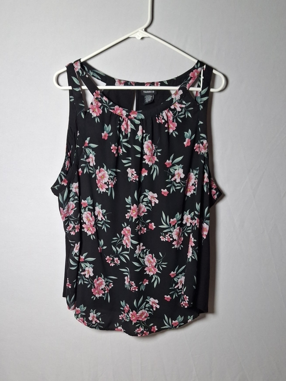 torrid Black Floral Sleeveless Camisole - Pink & Green Flowers